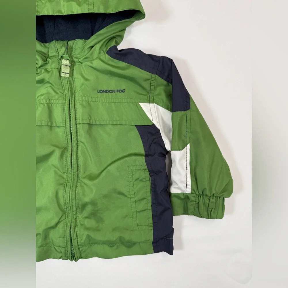 LONDON FOG Baby Boys’ Y2K 00s Green Hooded Windbreaker Outdoors Gorpcore‎ 12M